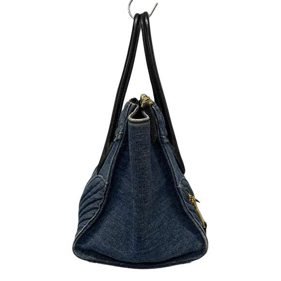 Miumiu Denim Biker Handbag Blue Leather - Picture 12 of 15